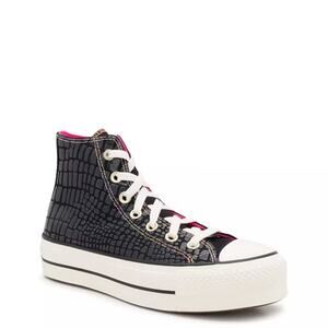 Converse All Star High Top Platform Sneakers Black Croc US 6 Women